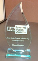 rain internet radio awards plaque