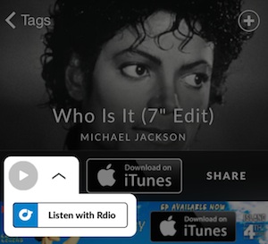 Shazam Rdio streaming