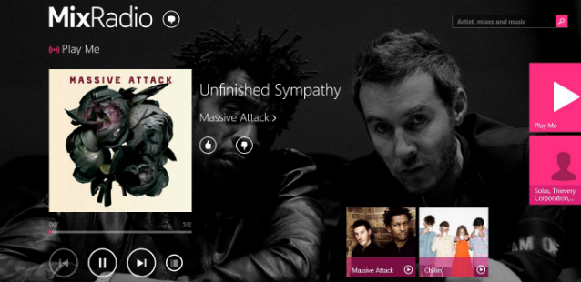 mixradio play panel with background