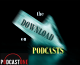 DOWNLOAD ON PODCASTS logo 03 with podcastone BIG LOGO canvas