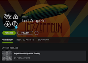 Led Zeppelin Spotify