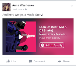 Facebook Music Stories