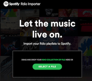 Spotify Rdio importer