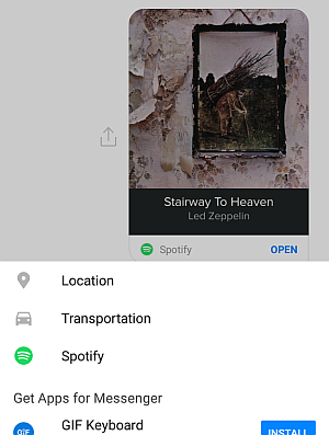 spotify in messenger