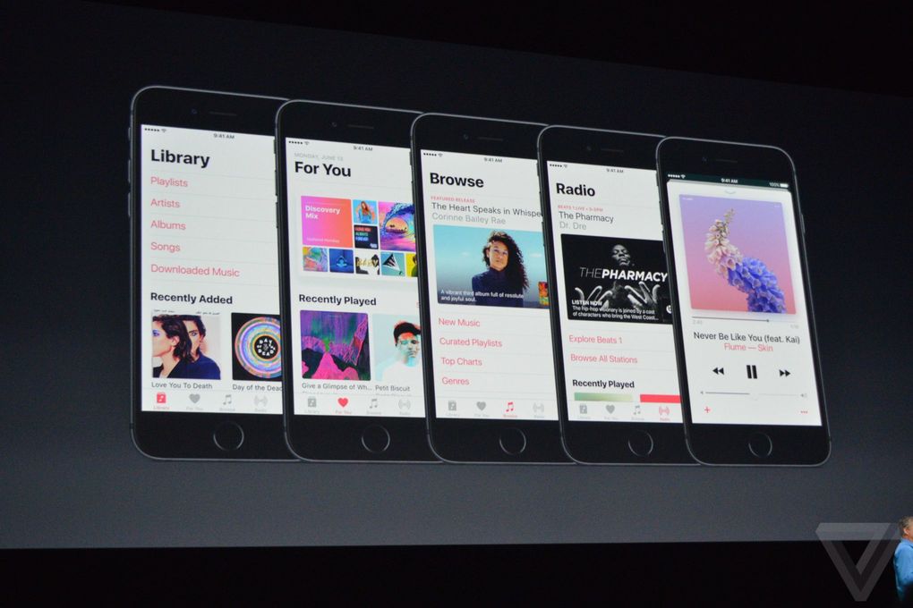 apple music redesign multiple screens