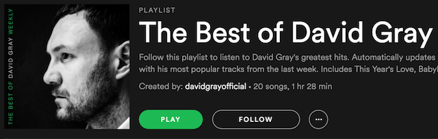 David Gray Spotify album