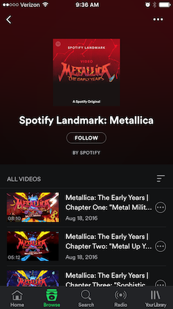 Spotify Metallica documentary