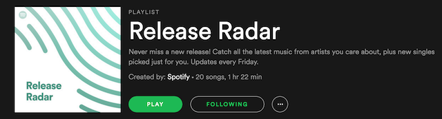 Spotify Release Radar