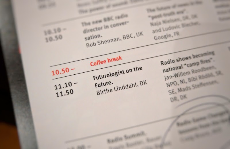 Can't pretend I was overly delighted at seeing another 'futurologist' at a radio conference. Turns out that Birthe describes herself as a 'futurist', so that's okay then. But I didn't see this session so can't really comment, other than to point out that 'futurologist' is a made-up word that doesn't exist.