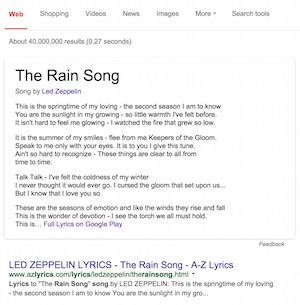 Led Zeppelin lyrics Google Play